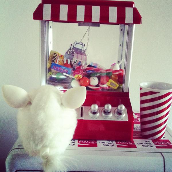 Glam_At_Heart's tweet image. Archibald #furby has candy cravings! #sweet #candygrabber @VIIstyle #present