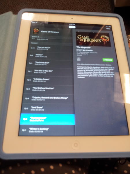 ItsaWomanShow's tweet image. Resuming episode 2 :) my best friend when needing to pass time ! #gameofthrones #ipad #xfinityapp