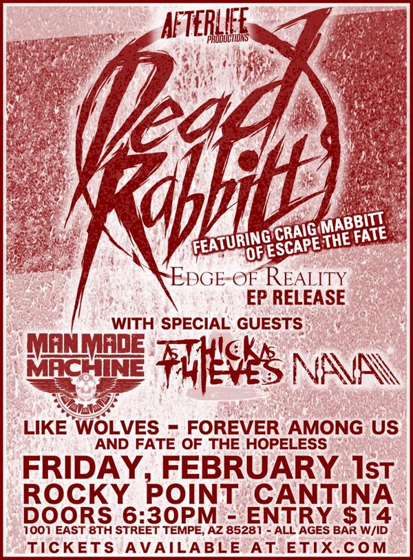 afterlifeaz's tweet photo. @caige @ATATband gonna be a blast! Feb 1st in tempe, az! http://t.co/sFQB7Wr4