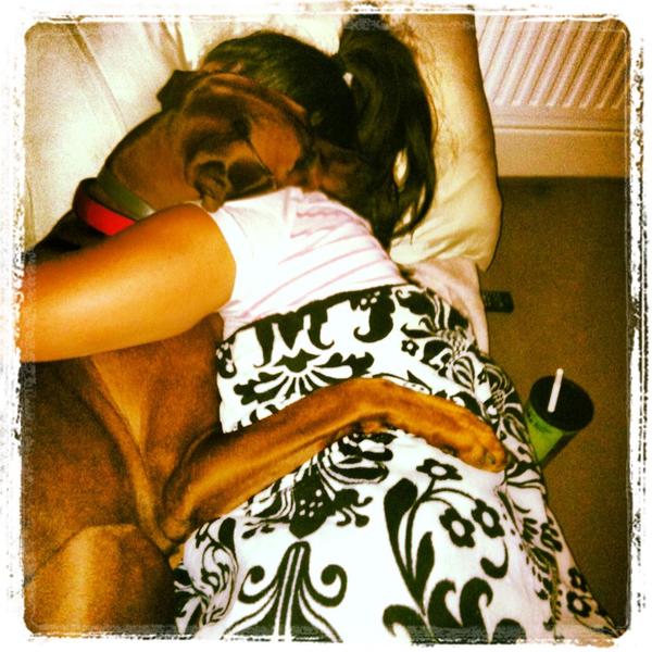 Lyndseyjk's tweet photo. @RidgebackFacts if that's not love I don't know what is!! #teamRR #RidgebacksRule :) my best girl http://t.co/iKjX1KqE