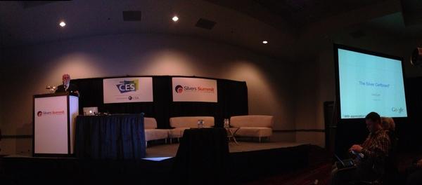 nobi's tweet photo. Vint Cerf is up on the stage #silverssummit http://t.co/wkPSm80K