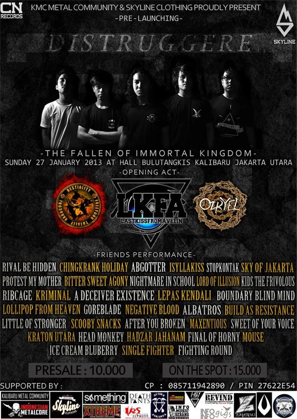XtremeImport's tweet photo. Launching album terbaru Distruggere akan digelar tanggal 27 Januari di Hall Bulutangkis Kalibaru Jakarta #xtremeinfo http://t.co/MVT1YcZr