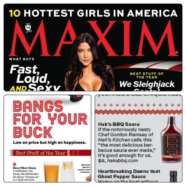 HaksBBQ's tweet photo. Check us out in Maxim's December 2012 issue! http://t.co/cR02jtrW