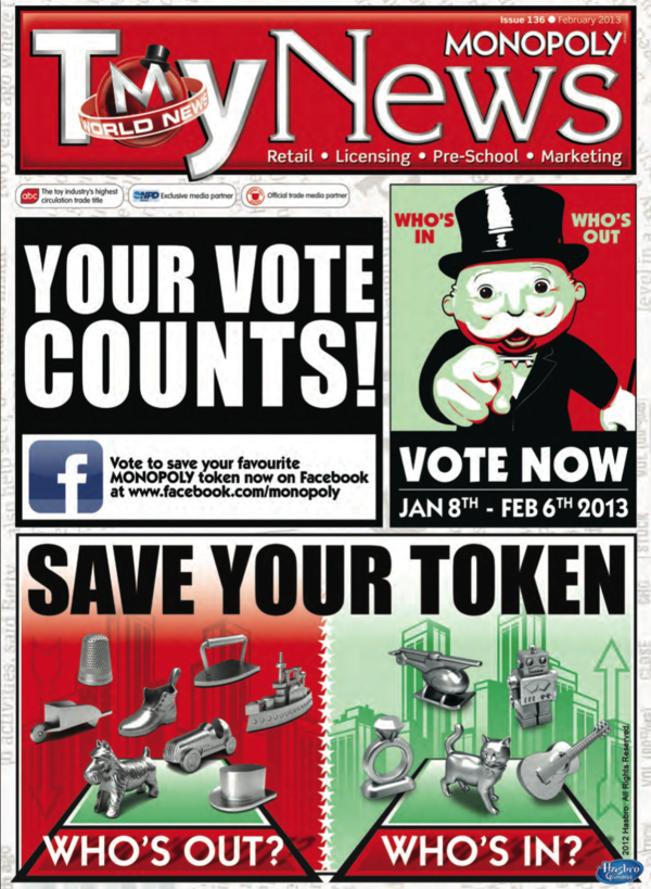 ToyNewsOnline's tweet photo. Hasbro kicks off Monopoly Save Your Token drive http://t.co/bviWwlvx http://t.co/wc9SMPJ5