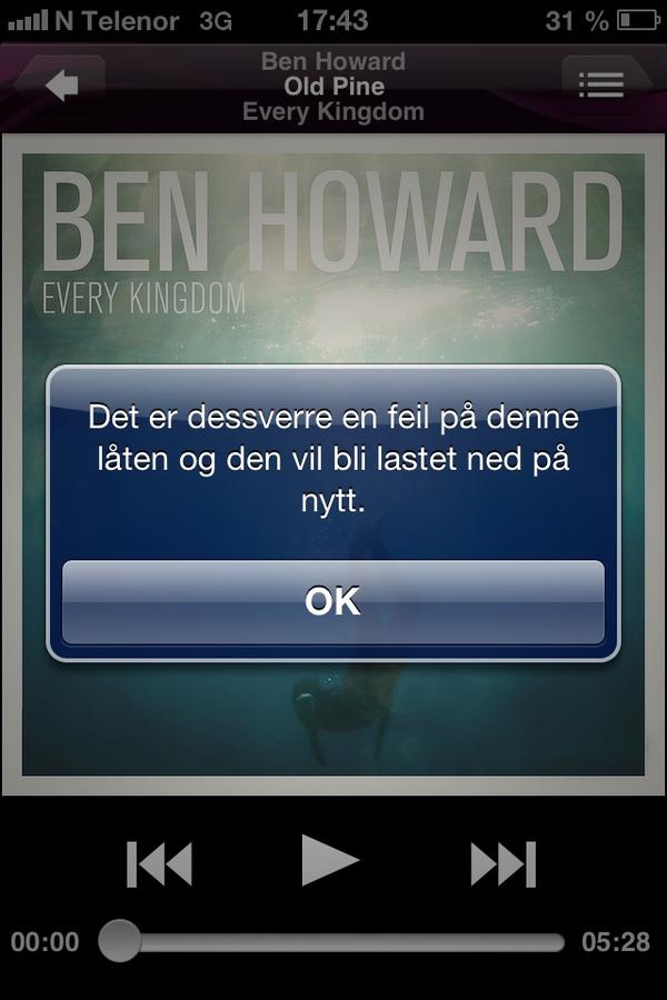 tengerud's tweet photo. @WiMP dette er tiende gang dette skjer med alt offline på ett år! Møkklei! http://t.co/xbI0YxDz