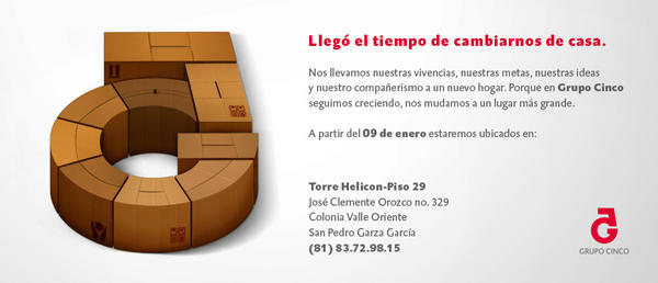 gcinco's tweet photo. Hola 2013, ¡nos mudamos! http://t.co/OR0c8HJZ