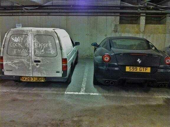 Iwanrunner's tweet photo. BEST EVER CAR GRAFFITI #legend http://t.co/stbOsRSq