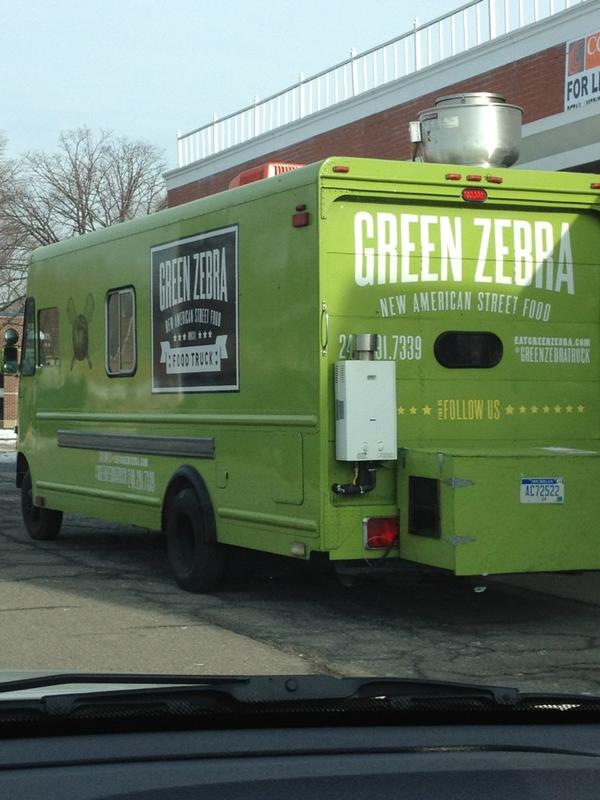 FoundryDetroit's tweet image. Spotted! Green Zebra food truck in Birmingham. Yes!