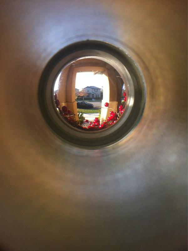 #cominglivefrom my peep hole