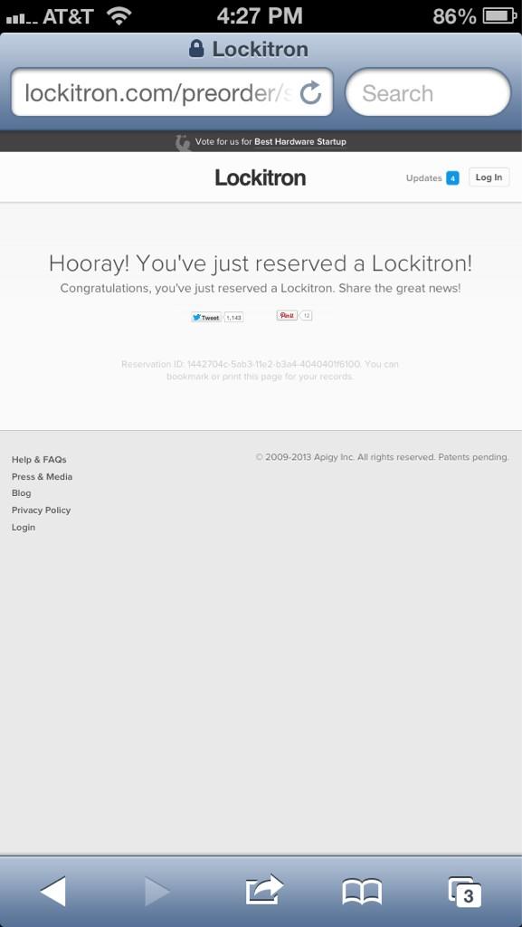 _tynick's tweet image. Boom #Lockitron