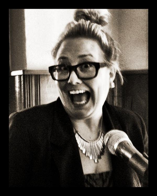 Meet Jennifer Bertrand 1 of the hosts..she is now realizing perhaps the "I am going to eat u smile" is not the best...