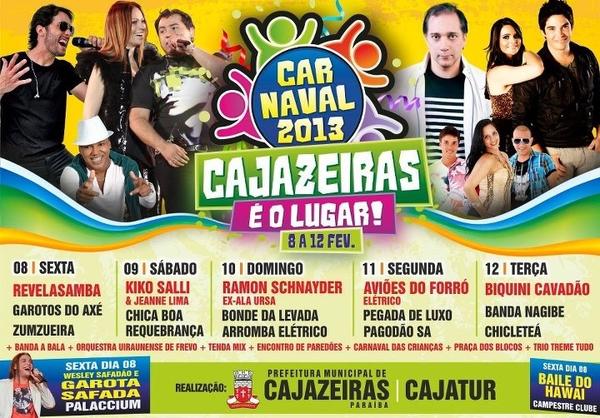 crispimfilho's tweet photo. Programação Oficial do Carnaval de Cajazeiras - PB #CARNAVAL2013CAJAZEIRASEOLUGAR http://t.co/dKAFVciz
