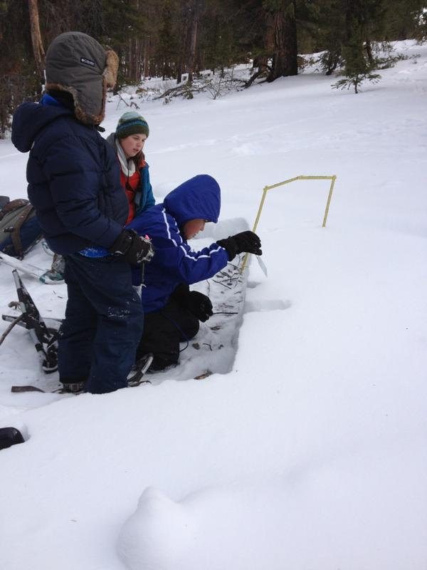 Kjohnsonstem's tweet image. Determining snow water equivalency by collecting snow pit data.
