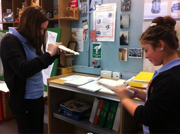 TeamAttack1's tweet image. Faye and Grace working on the cars at lunchtime