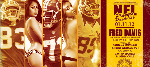 TIMEMIAMI's tweet photo. 1/11/13 #DoNotDisturbFridays  @RoomServiceMia Celebrating the Birthday of #Redskins' Fred Davis hosted by Santana Moss http://t.co/fuvmVFHL