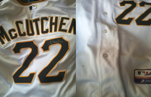 TheCUTCH22's tweet photo. 7000 RTs and one will win this autographed (gold pen) jersey complete with blood drop on the front #MLB13Cutch GO! http://t.co/TMuUESbz