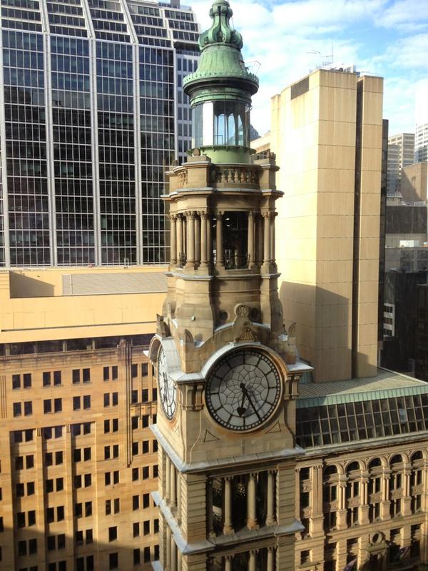 Alussatron's tweet photo. @lonelyplanet the historic clocktower in the heart of #Sydney (as seen from the #Westin Hotel)
Simply stunning! #lp http://t.co/t4tkja6G