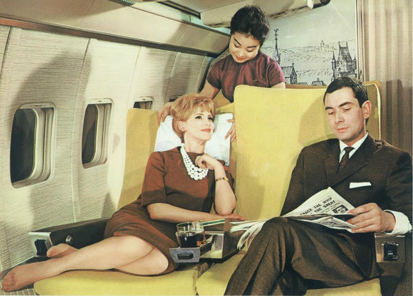 Traveling with style. A First Class flight to Asia around 1965. #Retroweek