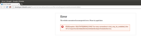mayurpipaliya's tweet image. @newsycombinator @LinkedIn getting random act of path disclosure/SQL error :| j.mp/RJEjlR  #nowfixed