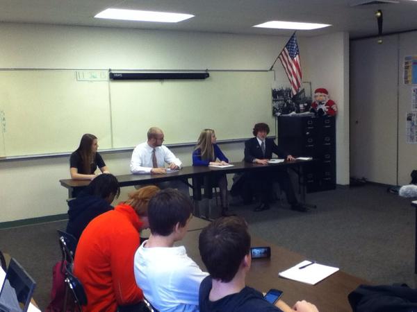 ThatDemocrat's tweet photo. Adam Steiner intimidation tactic - death stare #VAHScampaign http://t.co/Pub5nK97