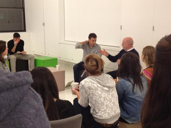 WolffOlins's tweet image. Our chairman Brian Boylan teaching a young dog old tricks at today's #share in New York. w/ @samliebeskind