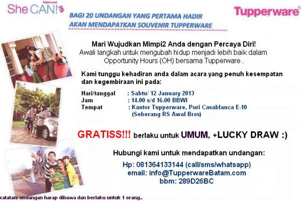 tupperwarekepri's tweet photo. @bataminfo TODAY! Tupperware Opportunity Hours: info bisnis&amp;special offer|12 Jan'13|14.00PM |FREE SMS/WAPP 07789990812 http://t.co/knDCrmMB