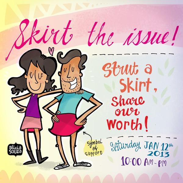 CaptainJStar's tweet photo. Bangalore women ask men to wear skirts to share their worth. What about the first straight guy in India EVER to do so? http://t.co/vpJsHfCp