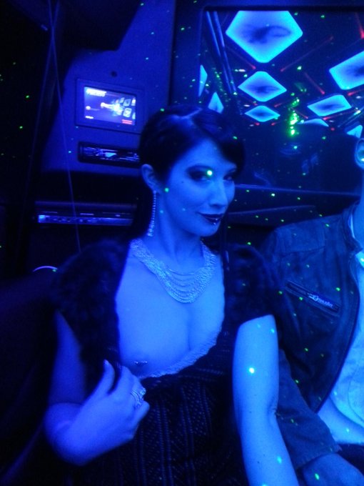 Titties in the limo on the way to the Xbiz Awards!  Best of luck @2Muchmark  and @2muchnet http://t.