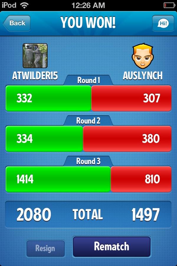 ATWilder15's tweet image. #Ruzzle #2000points #nbd