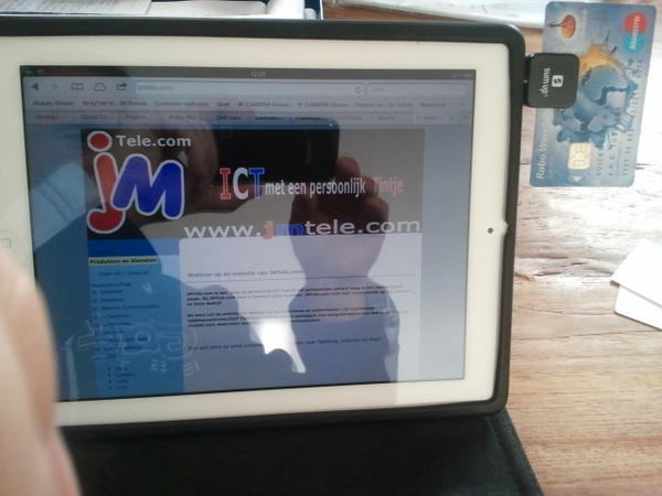 jmtelecom's tweet photo. Vanaf heden ook mobiel pinnen bij http://t.co/W7og654u vanaf Ipad / Iphone http://t.co/w3iOmSzk