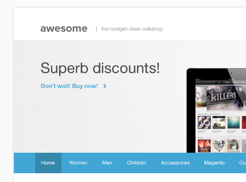 3000themes's tweet photo. A small peak on our next responsive #magento theme we are working on. http://t.co/gRkdbxEA