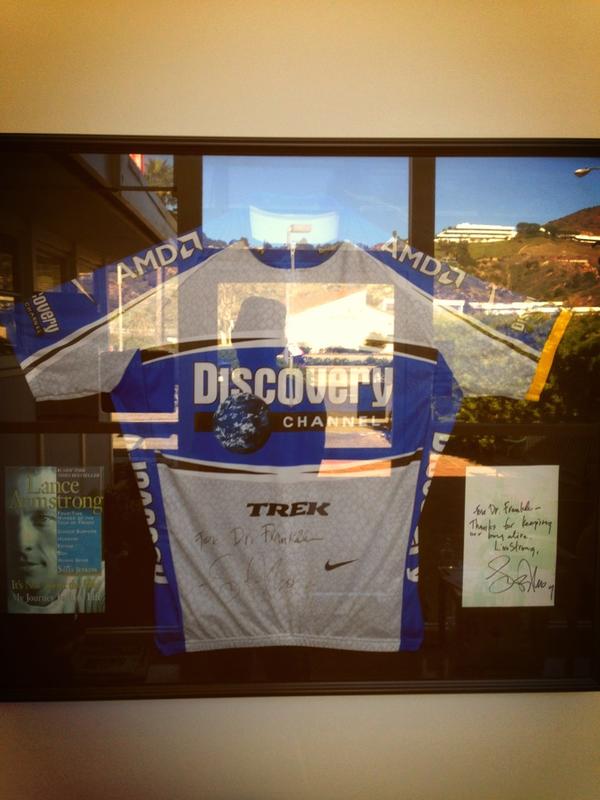 NavigatorEvents's tweet image. This is hanging in the Malibu urgent care. Signed by Lance. What do you  think leave it up or take it down?