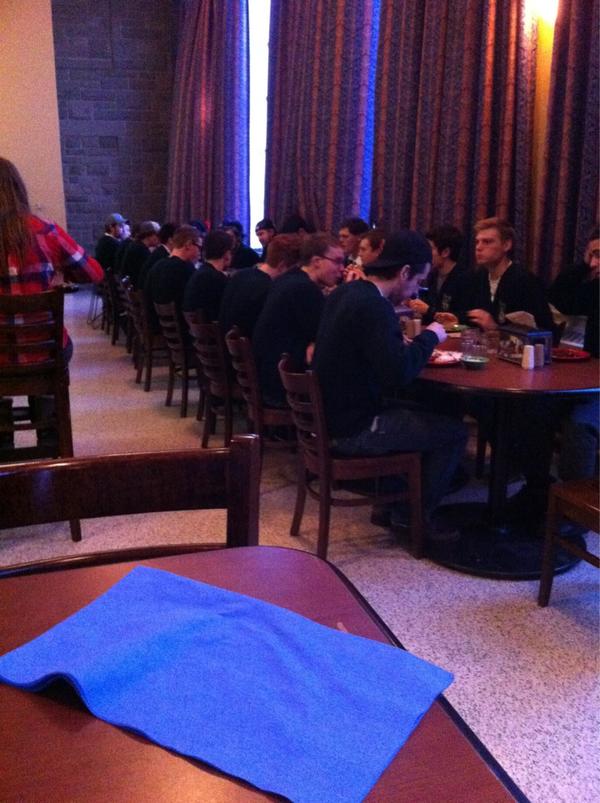 beccadbishop's tweet photo. Lets wear our cardigans to meal dome @ShitMPboyssay http://t.co/U3IDK1mG