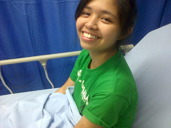 Here at Fatima hospital with my accident prone sister @SuperSarah012 She just get nervous over a #micebite Hahaha.