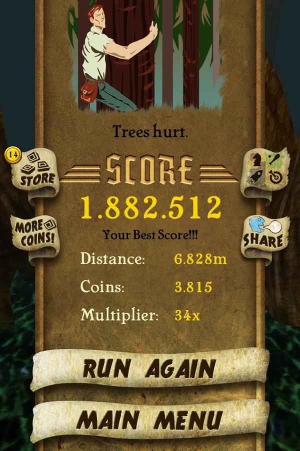 AlexandreSoos's tweet image. I got 1.882.512 points while escaping from demon monkeys. Beat that! @mattou2 @loustik005 @Okdecp  #TempleRun