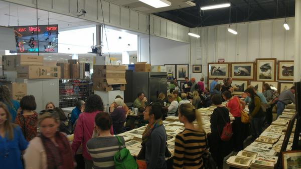 ImageOnThat's tweet image. Lots of people shopping scotts antique market for antique prints