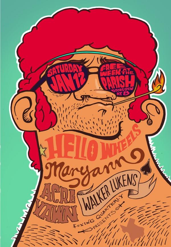FreeWeekAustin's tweet photo. Tonight at @TheParishATX: @HelloWheels @AcreYawn @walkerlukens
and more http://t.co/3yDaXD03 #FreeWeek http://t.co/DiyIucpw