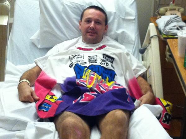 Clay_ironhead's tweet photo. We will not miss supercross not just because we are at a hospital #chadA #SXonSPEED http://t.co/ay0zqyFV