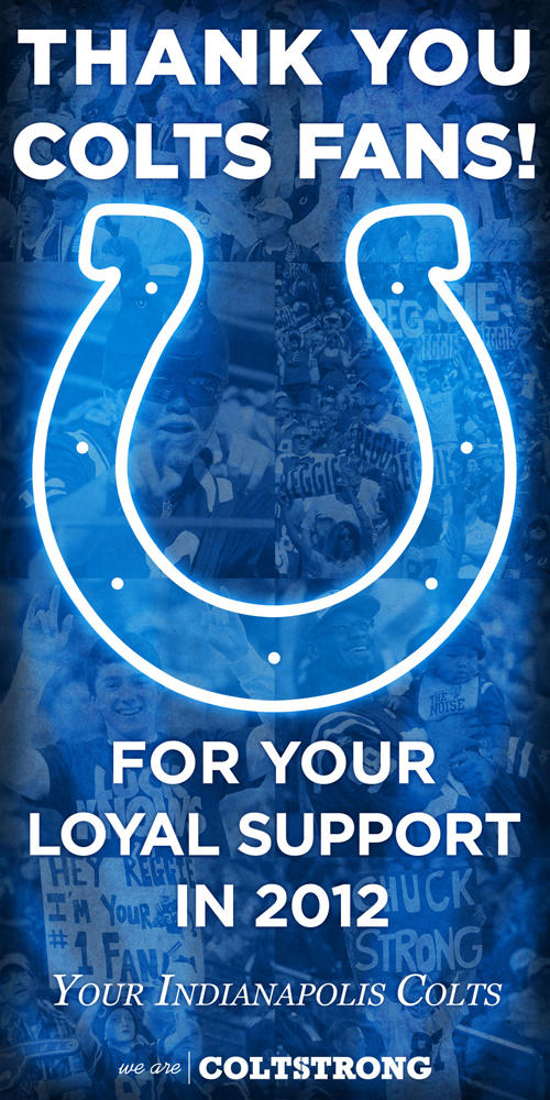 Colts's tweet photo. From the entire #Colts organization, THANK YOU #COLTS FANS! We are #COLTSTRONG http://t.co/pORz06C5