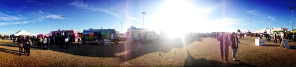 'Tis a fine sunny day in Scottsdale for the #StreetEats Food Truck Festival at <a href="/SaltRiverFields/">Salt River Fields</a> #italiansausagesliders