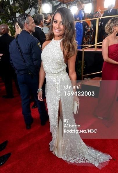 art8amby's tweet image. Lea Michele wears @ElieSaabWorld #ss2012 embellished dress #GoldenGlobes
