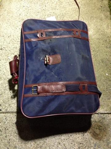PortMoodyPD's tweet photo. We have found a suitcase full of 100 lbs of meat. On the sidewalk. Please come and get it if it's yours. #mysterymeat http://t.co/9Z2sW8YJ