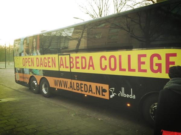 Onderweg met de VIP -bus van het Albeda College. Open dagen 25 &amp; 26 januari! #ditiswatikwil