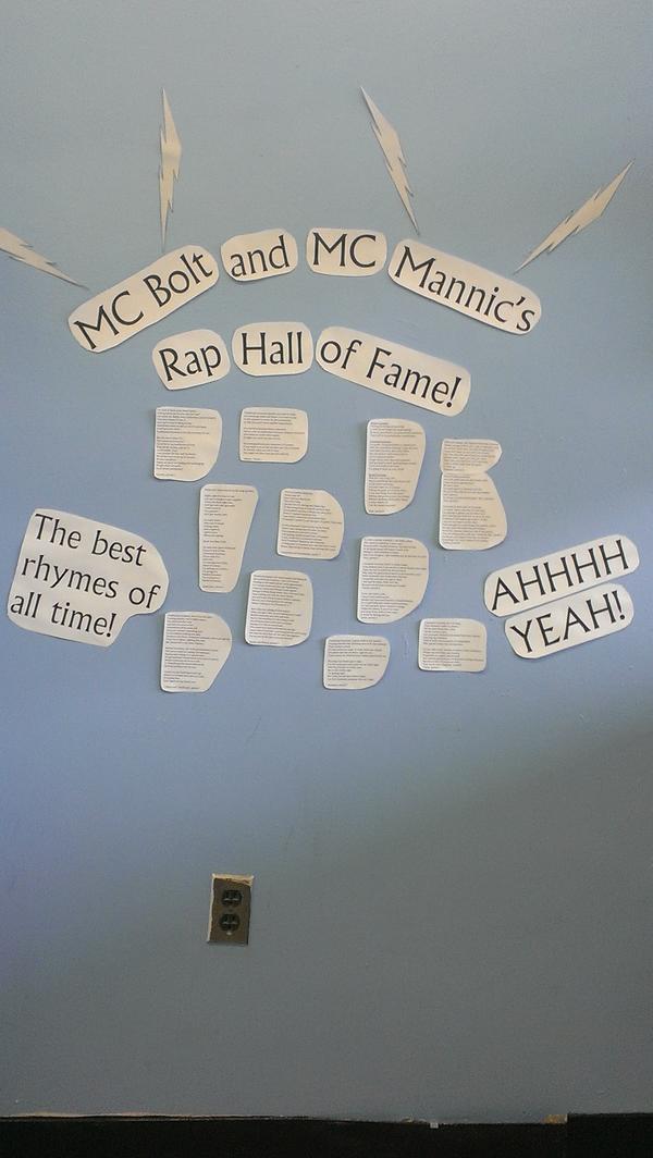 mslewis18's tweet photo. MC Bolton &amp; MC Rachel's Rap Hall of Fame. #NVCHS http://t.co/U1PzsowE