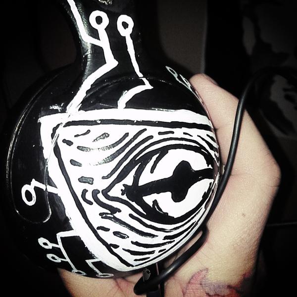 DJ/DC's new headphones custom designed by Alex Hinton. #goodtimestattoo
