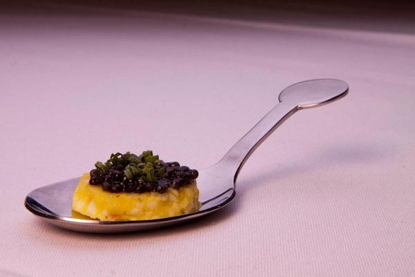 Ossetra caviar with a hard boiled egg and crème fraîche tarte. Might make another appearance soon.