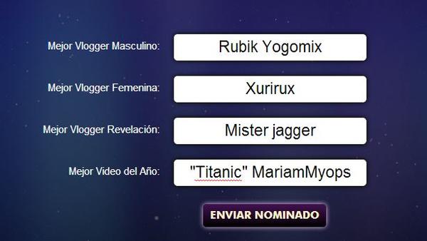 fazpek's tweet image. Mis nominados al #vlogfest @RubikYogomix  @xurirux @MisterJagger_  @MariamMyops (titanic)