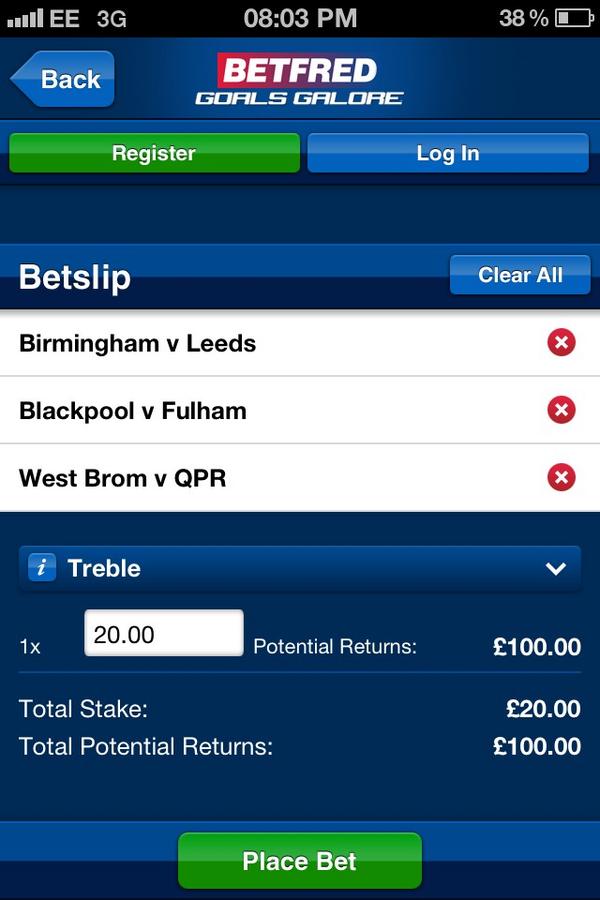 Goals_Tips's tweet image. I know 3 folds are usually classed as an easy way out but money is money. £20 pays £100. On the Betfred bonus section