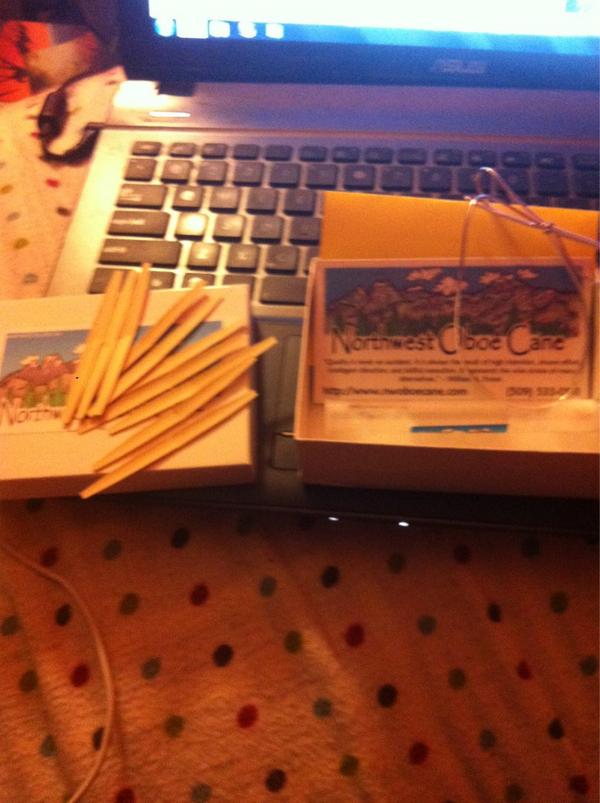 butterisacarb's tweet image. All 10 pieces of cane cost $47.50 and maybe I&apos;ll get 2 good reeds out of it. #oboeproblems