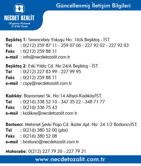 Güncel İletişim Bilgilerimiz...